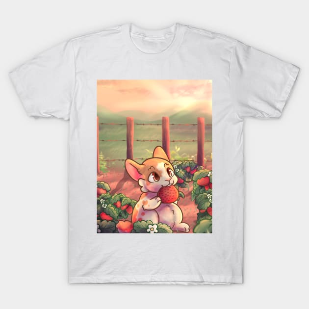 Strawberry Bunny T-Shirt by OrangeRamphasto